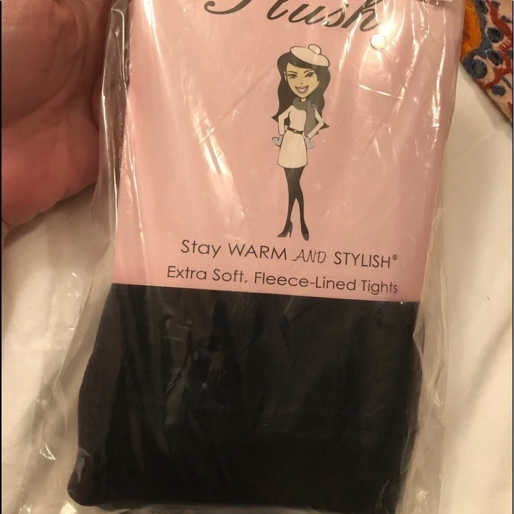 Plush Full Foot Tights Navy Size Medium NWT